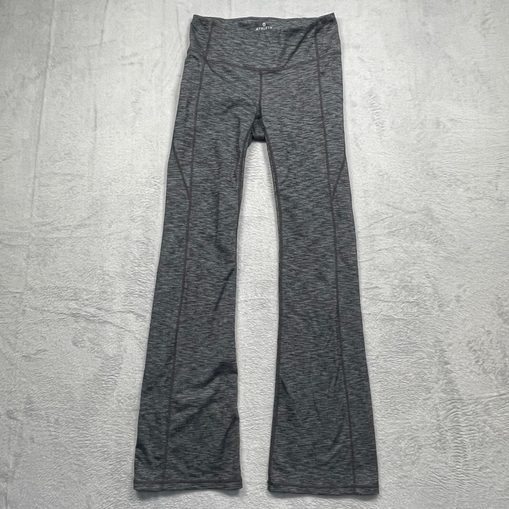 Athleta Yoga Pants Women Small Gray Space Dye Bootcut High Rise Leggings